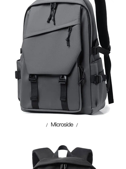 One 15 Inch Polyester Waterproof Solid Color Simple Men's Backpack Fashion Couple Student Computer Backpack