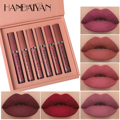 Handaiyan Set of 6 Long Lasting Non-Stick Lip Gloss - Smarsty