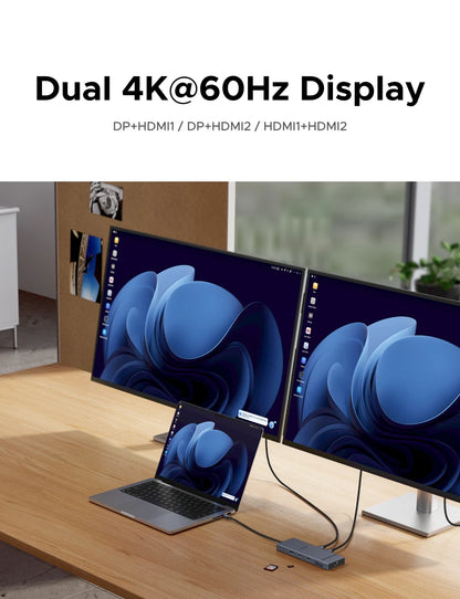 TwelveInOne USB C Hub Dual HDMI 4K120Hz Docking Station Pro