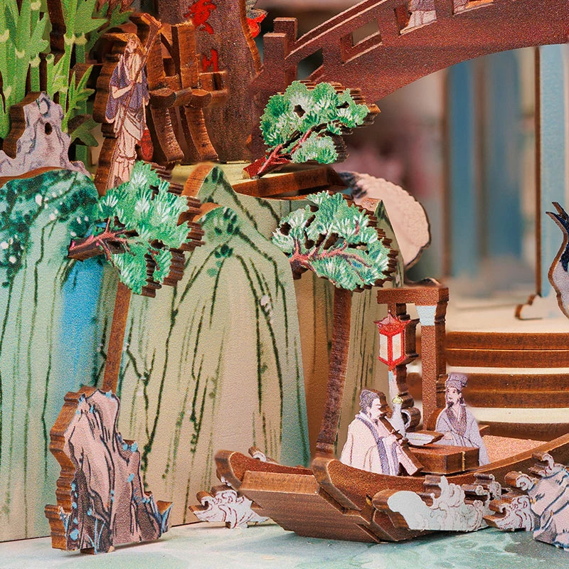 CUTEBEE Antiquity Book Nook Chinese Style Doll House Kit with Touch Light Dust Cover 3D Puzzle Toy Gift Ideas Su Dongpo's Life by Smarsty