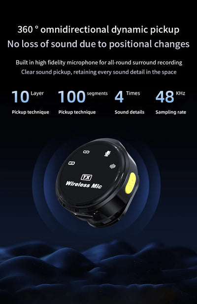 Wireless Lavalier Microphone for Android and iPhone Recording - Smarsty