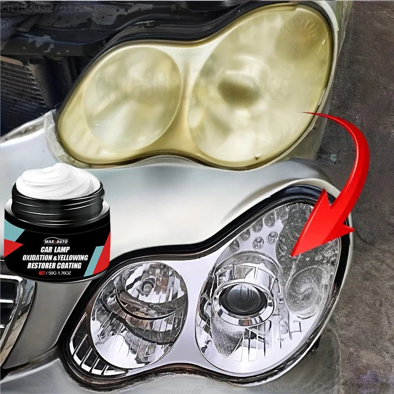 Car Headlight Restoration Polishing Kit - Scratch Remover & Oxidation Cleaner Repair Paste for Headlamp Assembly - Smarsty