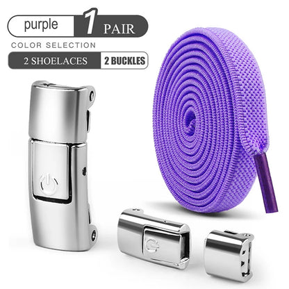 8mm No Tie Shoe Laces Press Lock Shoelaces Without Ties Elastic Laces Sneaker Kids Adult Widened Flat Shoelace for Shoes - Smarsty
