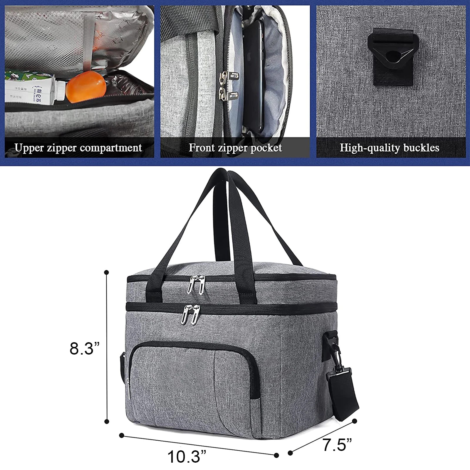 Insulated Lunch Bag With Adjustable Strap And Waterproof - Smarsty