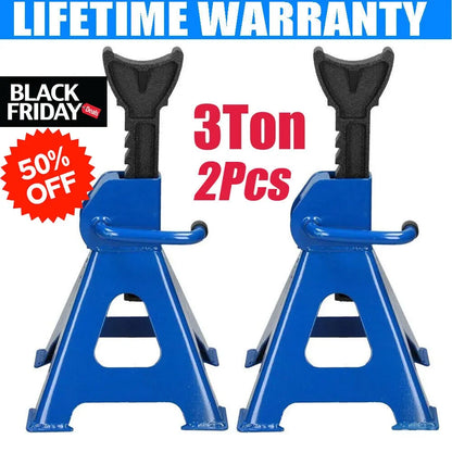 DayPlus Heavy Duty 3 Ton Axle Stands for Car Van 4x4 Caravan Garage Workshop Steel Robust Construction Support Lift 29-43cm,2PCS