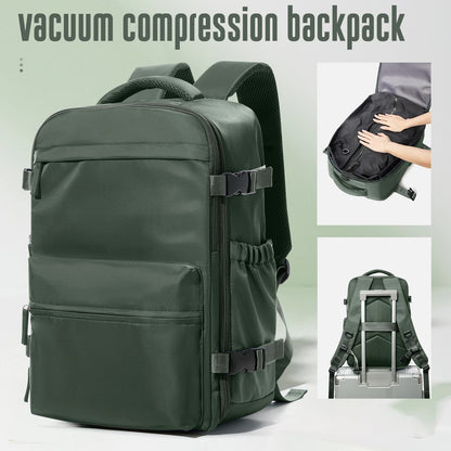 Vacuum Backpack Travel Bag for Men Large Capacity Backpack Business Laptop Backpack Women Men Expandable Backpack School Bag - Smarsty