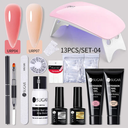 Nude Glitter Gel Nail Polish Kit for Long-Lasting Manicure - Smarsty
