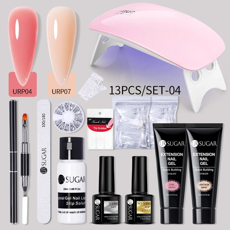 Nude Glitter Gel Nail Polish Kit for Long-Lasting Manicure - Smarsty