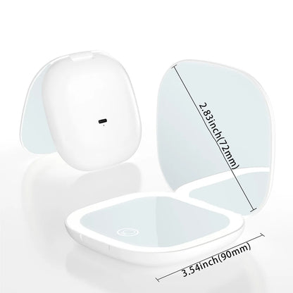 Compact Foldable LED Makeup Mirror With 5x/10x Magnification - Smarsty