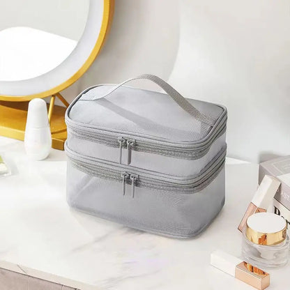 Transparent Mesh Travel Cosmetic Bag With Large Capacity - Smarsty