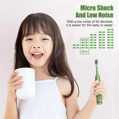 Child's Rechargeable Sonic Electric Toothbrush With Replacement Heads - Smarsty