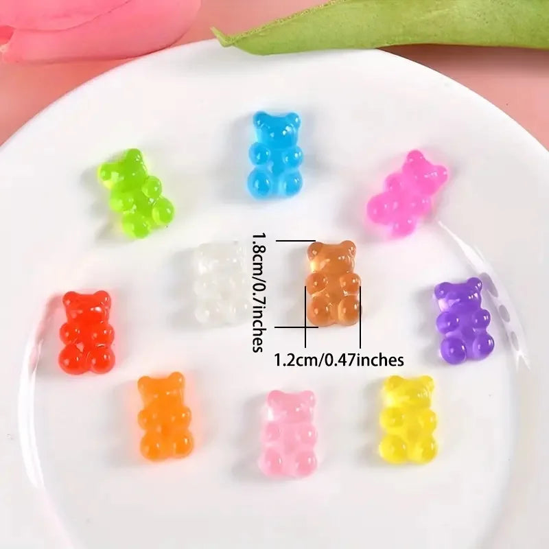 10/20pcs Glow-in-the-Dark Cute Bear Shoe Charms - Luminous DIY Shoe Decoration Accessories for Clogs