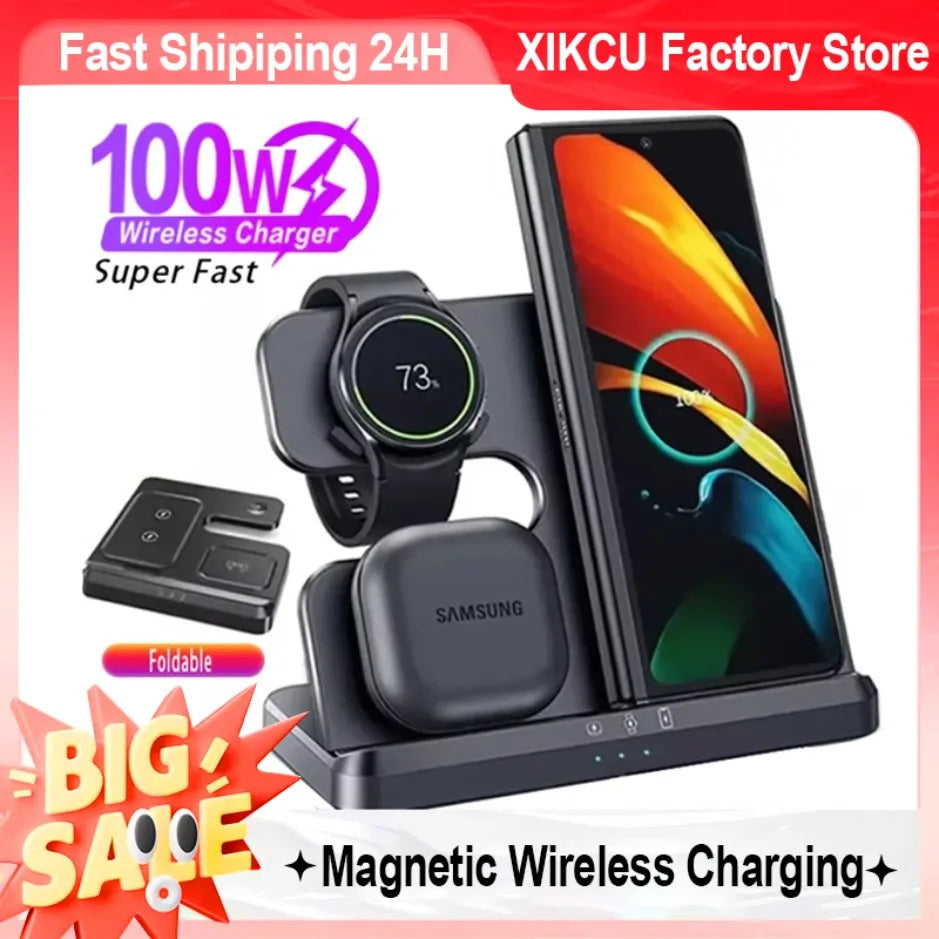 3 In 1 Magnetic Wireless Charger For Phone Watch Earbuds - Smarsty