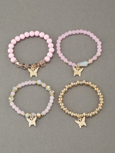 Trendy Butterfly Beaded Bracelet Set for Women - Smarsty