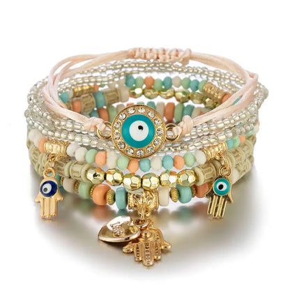 Bohemian Evil Eye Bracelet Set for Women - Smarsty