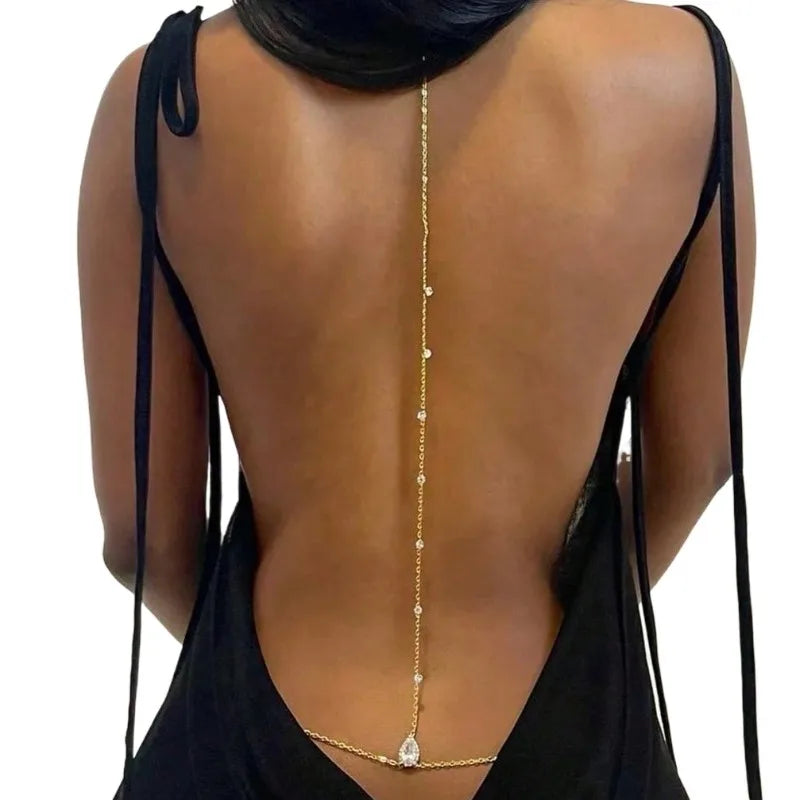 Backless Rhinestone Body Chain for Summer Beach Wear - Smarsty