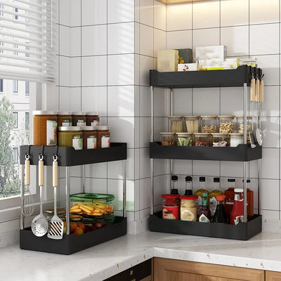 1Pc Kitchen Spice Storage Rack Multi-Functional Countertop Seasoning Storage Rack Household Multi-Layer Corner Shovel Kitchen Ut by Smarsty
