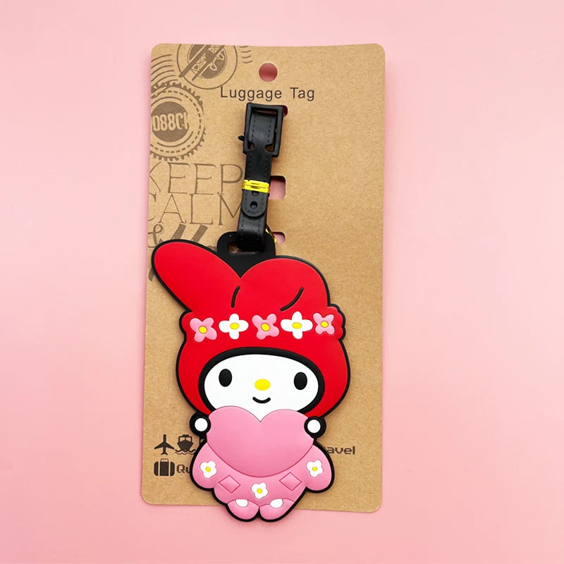 Hello Kitty Luggage Label Cute My Melody Luggage Tag Cartoon Suitcase ID Address Holder Baggage Boarding Portable - Smarsty