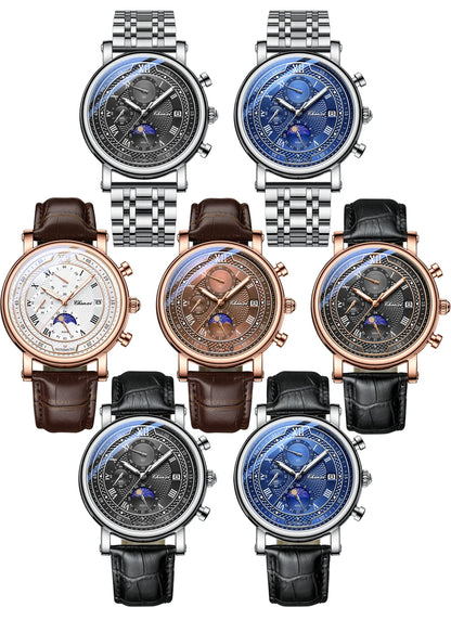Chenxi Leather Chronograph Quartz Watch for Men - Smarsty