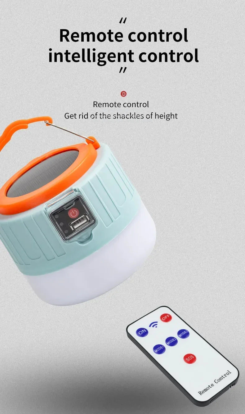 High Power LED Camping Light USB Rechargeable Bulb Outdoor Tent Lamp Portable Lantern Emergency Lighting Lights For BBQ Hiking by Smarsty