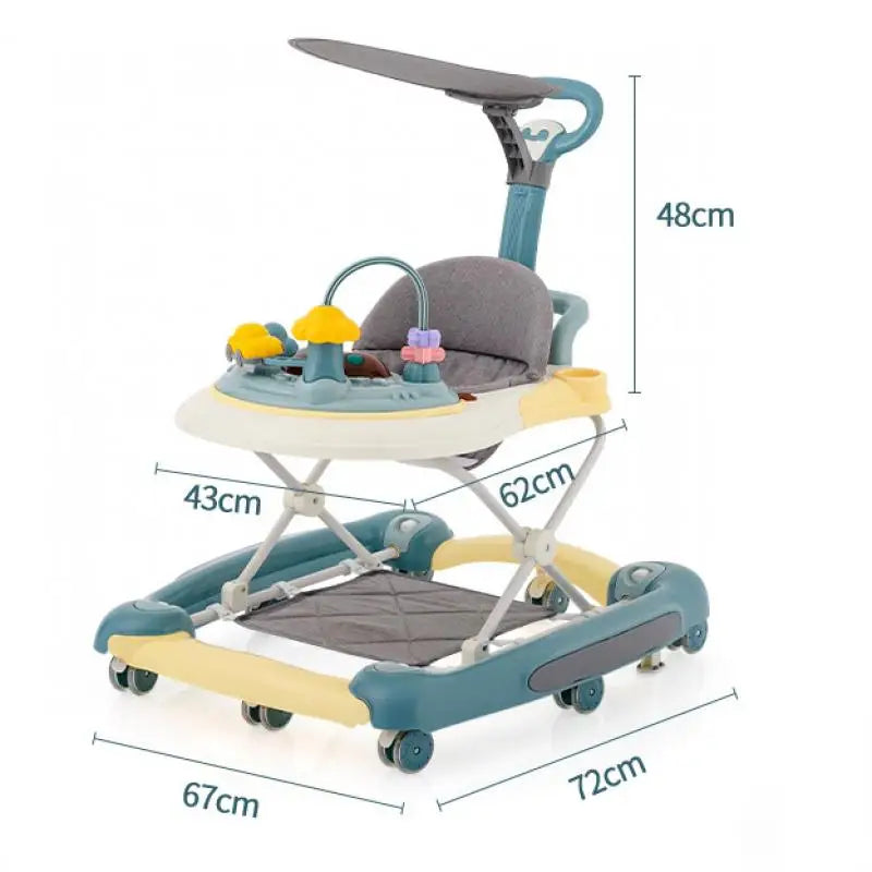 Baby Walkers With Universal Wheel Anti-Roll Anti O-Leg Walker Handcart Learning Start Walker Foldable Multifunction