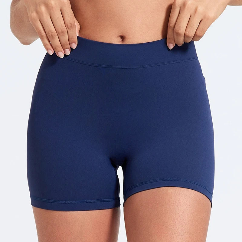 Sexy V-Back Shorts High Waisted Hip Lifting Yoga Shorts Women's Nylon Tight Fitting Shorts Training Sports Fitness Pants - Smarsty