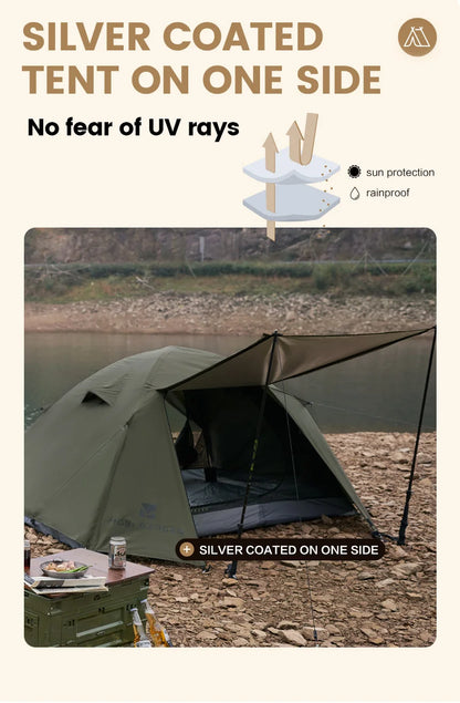 MOBI GARDEN Camping Backpacking Tent Waterproof Rainproof Hiking Silver Coated Sun Protection Easy Set Up