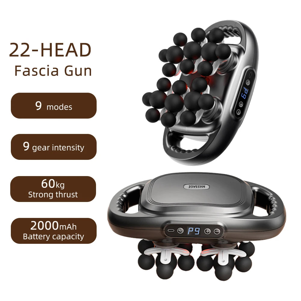 16-Head Fascia Gun High-Frequency Vibration Body Massage Gun Back and Waist Massager Neck Shoulder Massager Muscle masajeador - Smarsty