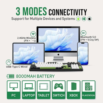 Gaming Mechanical Keyboard With Wireless Three Mode - Smarsty