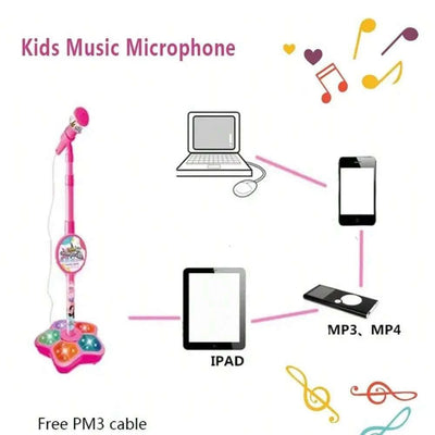 Kids Microphone Stand Toy, Portable Children's Karaoke Electronic, Durable Party Karaoke Microphone Stand, Kids Karaoke Machine by Smarsty