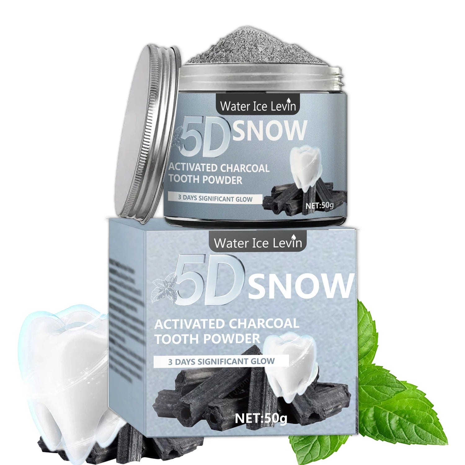 Bamboo Charcoal Teeth Whitening Powder - Natural Whitening and Deep Cleaning for Men and Women, Fresh Breath Daily Use Toothpaste, 1 Piece - Smarsty