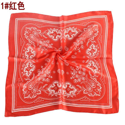Women Paisley Satin Scarf Lightweight Sun Protection Shawl - Smarsty