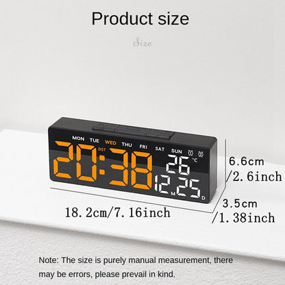Digital LED Alarm Clock with Adjustable Brightness and Temperature Display - Smarsty