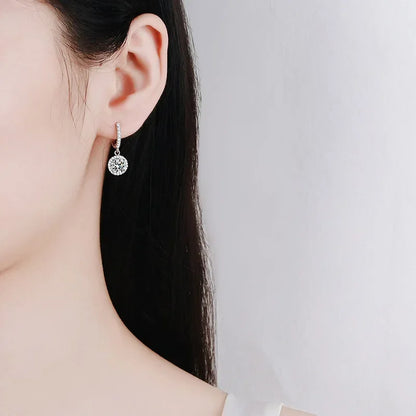 Sterling Silver Moissanite Hoop Earrings Hypoallergenic - Smarsty