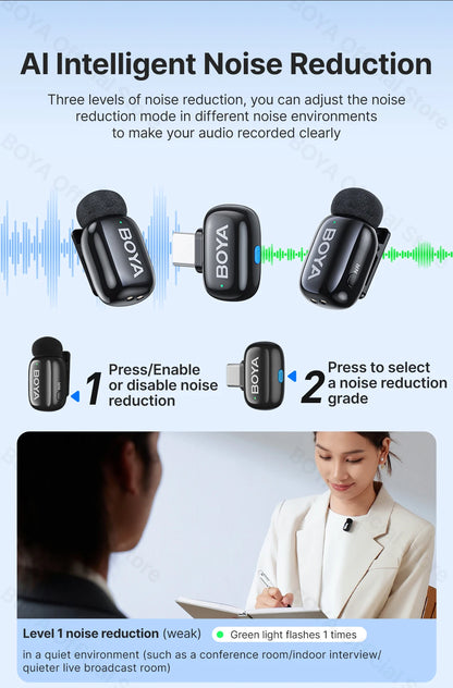 Boya Mini Wireless Lavalier Microphone for Mobile Recording - Smarsty