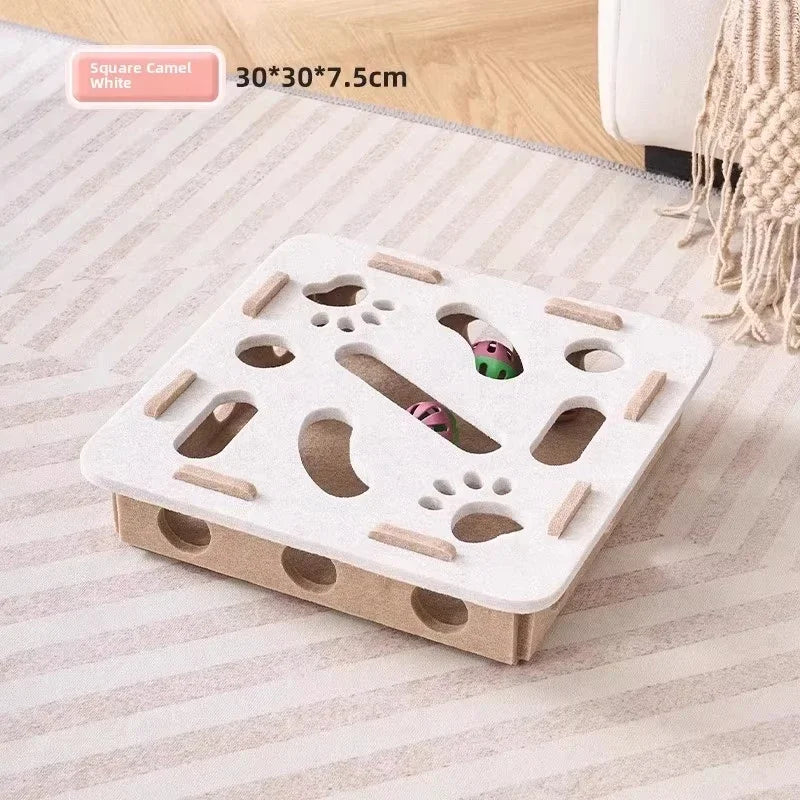 Cat Puzzle Toy Felt Puzzle Box Cat Exercise Toy With Ball Indoor Sports Entertainment Hunting Cat Toys For Indoor Cats - Smarsty