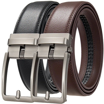 Men's Genuine Leather Click Belt Automatic Buckle High Quality - Smarsty