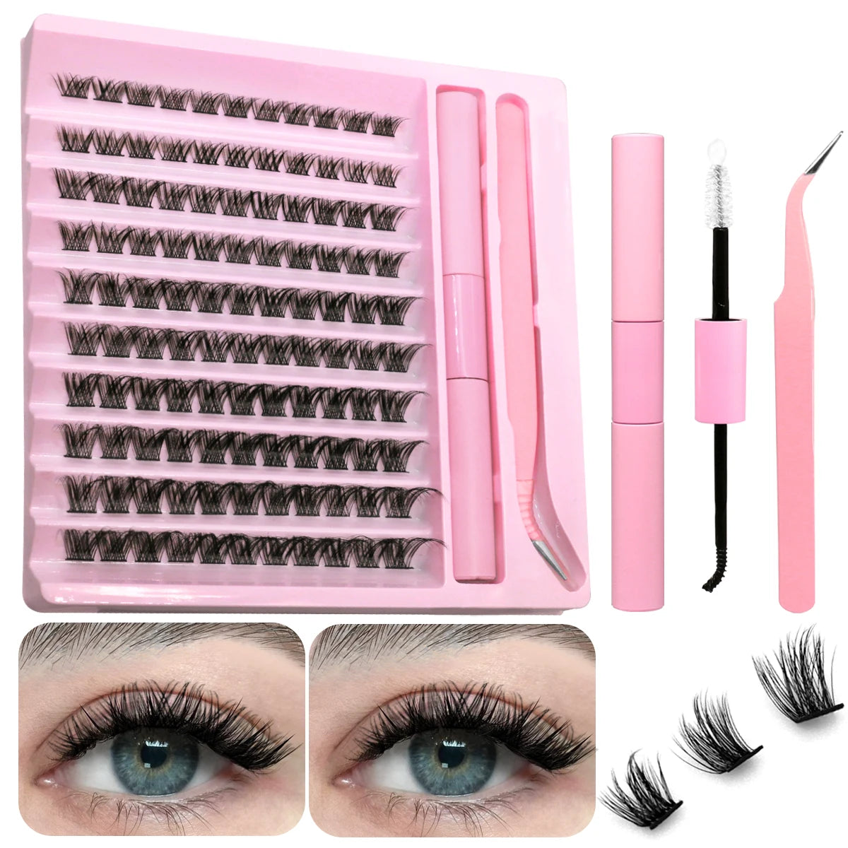 GROINNEYA DIY Eyelash Extension Kit with 280 Clusters - Smarsty