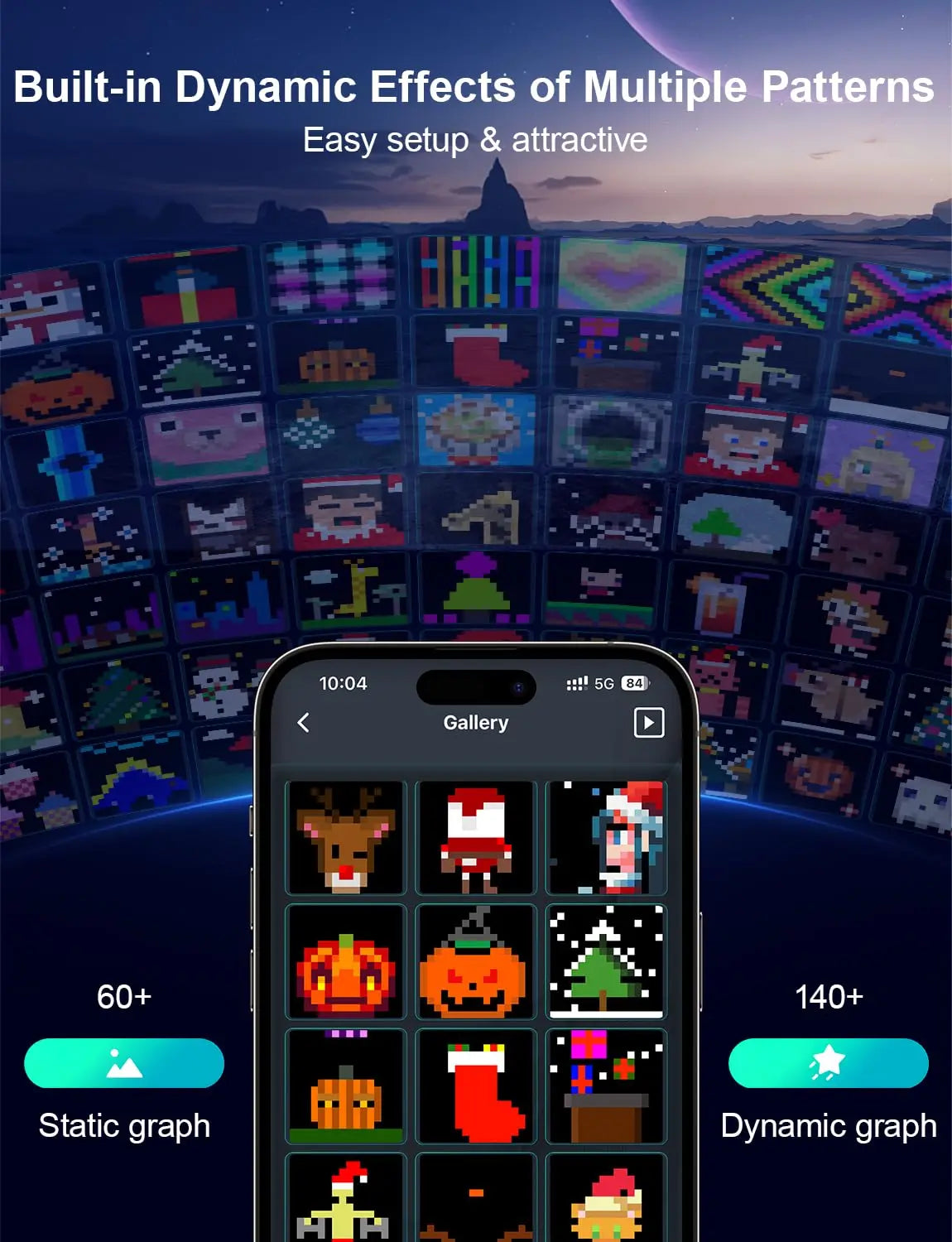 LED Decoration RGB curtain Smart Lights App Controlled String Fairy Lights DIY Pattern and Text Programmable Music Sync Reote