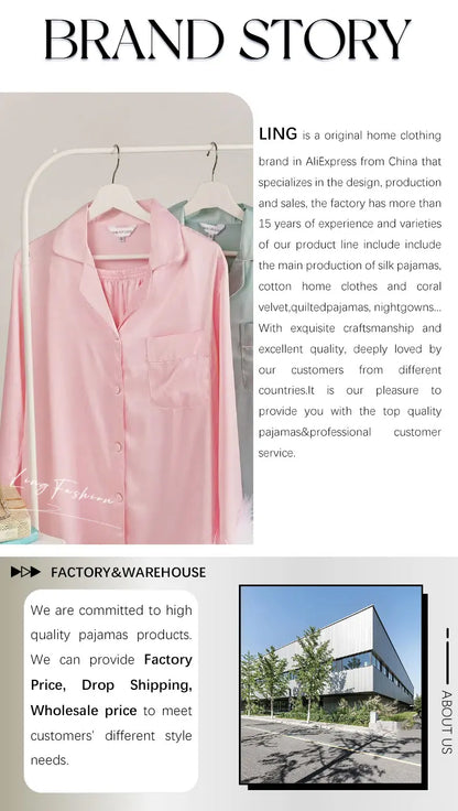 Summer New Love Heart Print Pyjama 100% Cotton Long Sleeve Set 2Pcs Outfit Lapel Sleepwear Button Down Women's Pajamas Nightwear - Smarsty