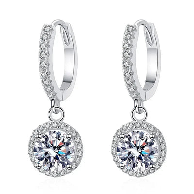 Sterling Silver Moissanite Hoop Earrings Hypoallergenic - Smarsty