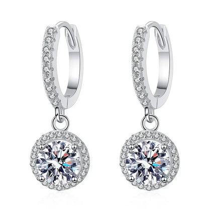 Sterling Silver Moissanite Hoop Earrings Hypoallergenic - Smarsty