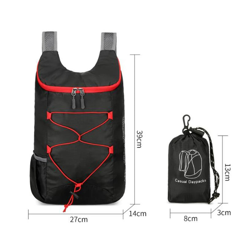 Multifunctional Outdoor Folding Backpack High Density Lightweight Waterproof Nylon Fabric Sports Bag for Camping Hiking Travel - Smarsty
