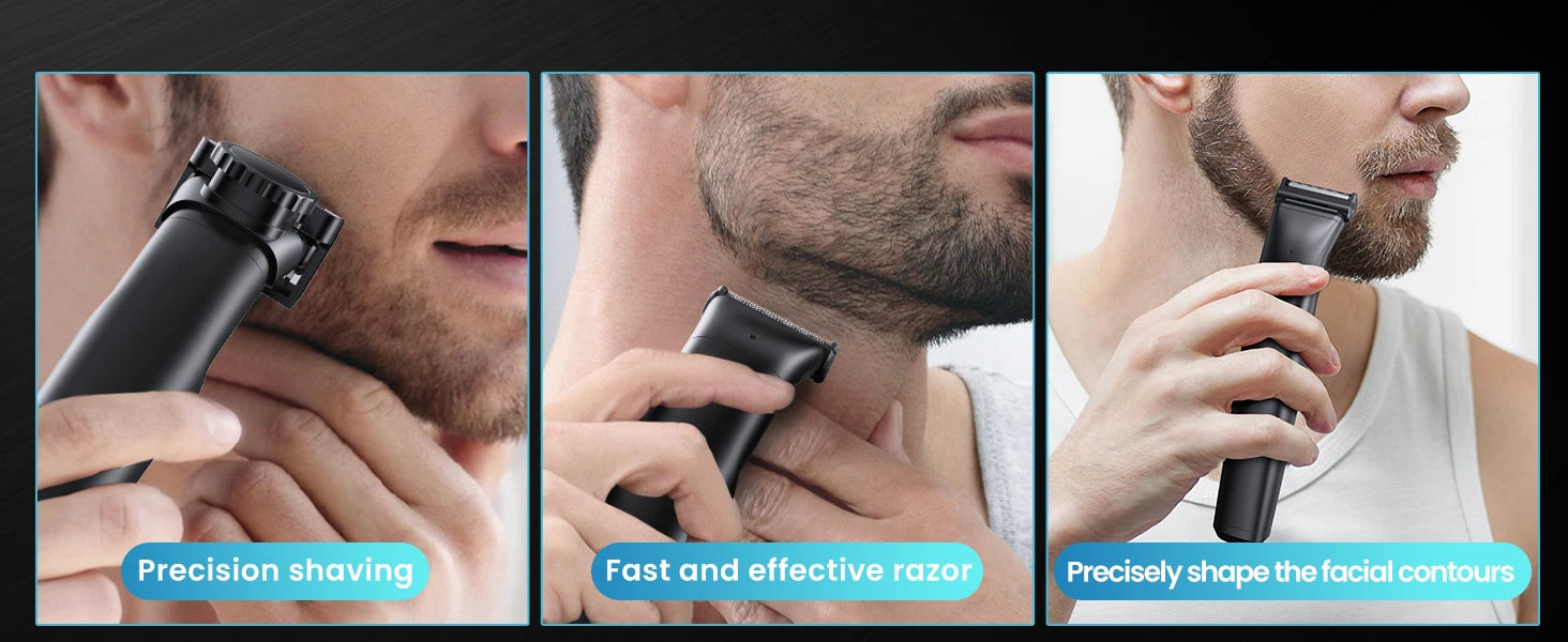 MAXGROOM 3 in 1 Men Bidirectional Body Hair Trimmer Electric Shaver IPX6 Waterproof Double-edged Razor Whole Body Hair Trimmer