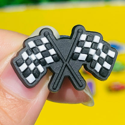 1Pcs Mix Cars Luigi Ramone Lightning McQueen PVC Shoe Charms Kids Popular Buckle Decorations Fit Birthday Gifts