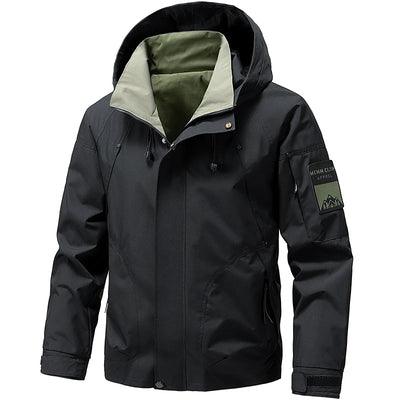 Waterproof Jacket Men Outdoor Softshell Zip Up Hooded Jacket Windbreaker Hiking Camping Coats Lightweight Spring Autumn Coats by Smarsty