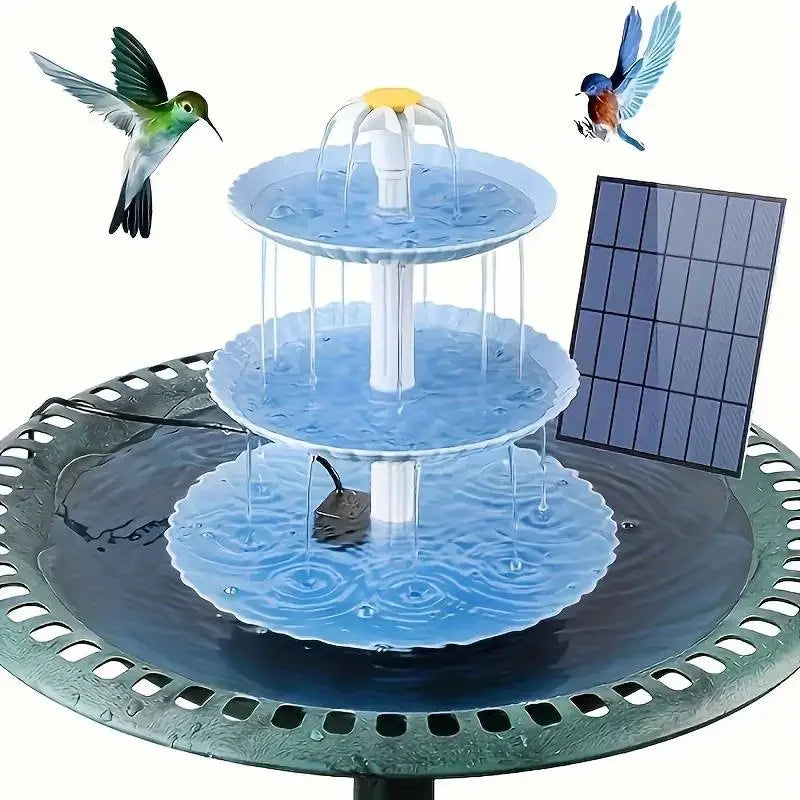 Solar Bird Bath Fountain with Detachable Pump for Garden Decor - Smarsty