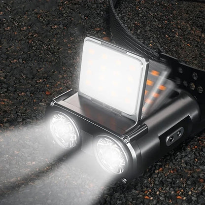 Owl Headlamp Type-c Rechargeable Headlight Portable Rotating Hunting Lights Led Flashlight Fishing Front Bicycle Light by Smarsty