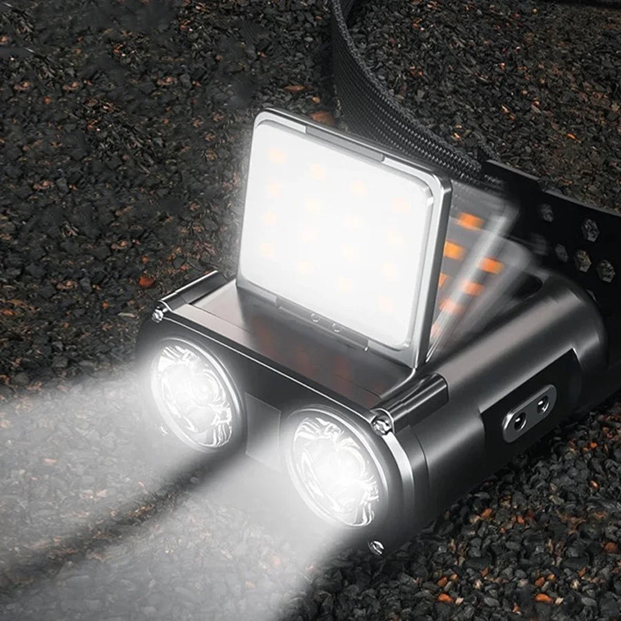 Owl Headlamp Type-c Rechargeable Headlight Portable Rotating Hunting Lights Led Flashlight Fishing Front Bicycle Light by Smarsty