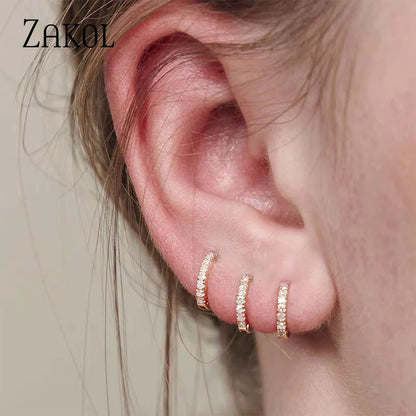 ZAKOL Gold CZ Hoop Earrings for Women Stylish Fashion Jewelry - Smarsty